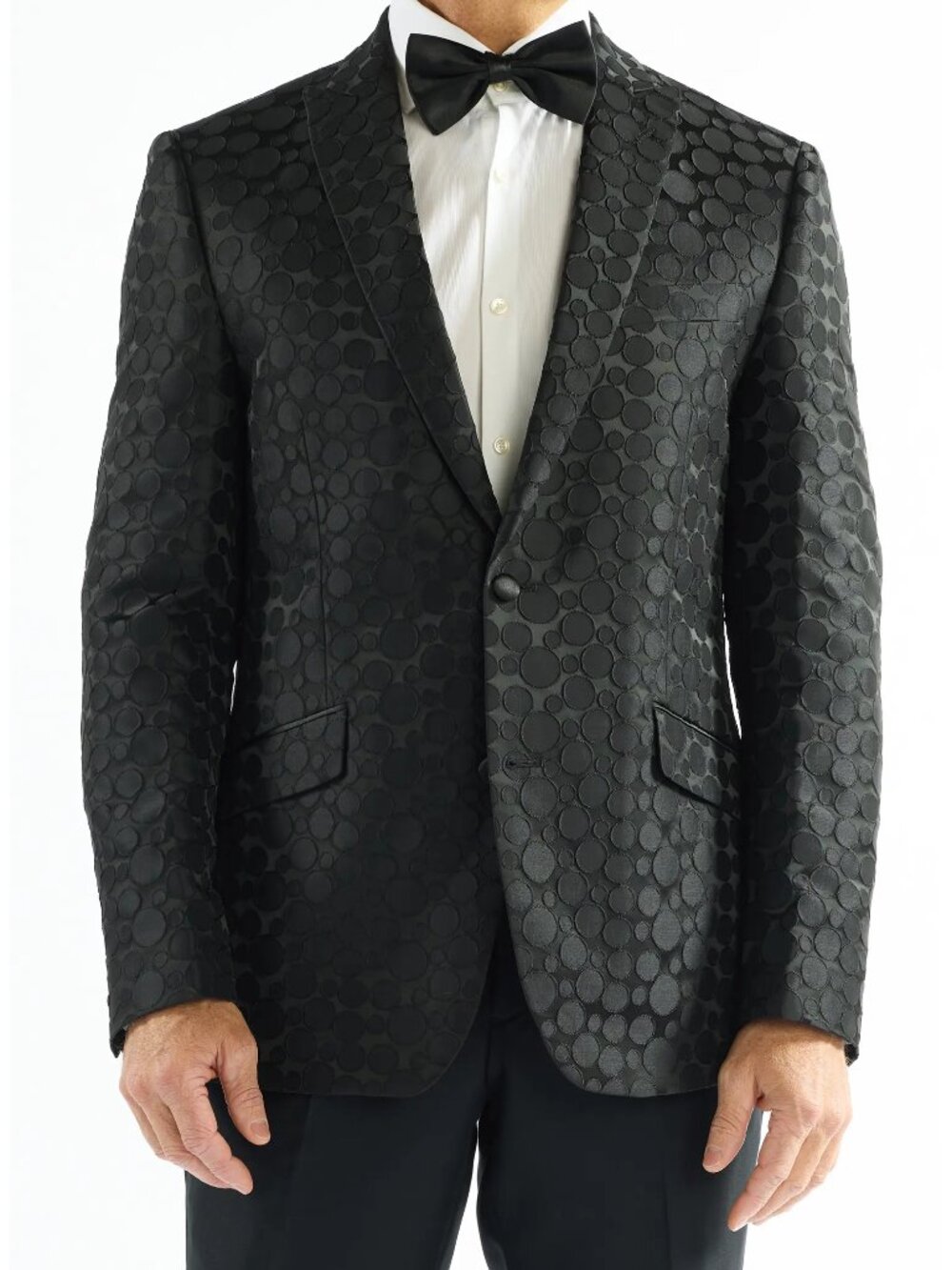 Dotted Jacquard Evening Jacket SAVILE ROW CO - NWT - Size 40 Regular, BLACK